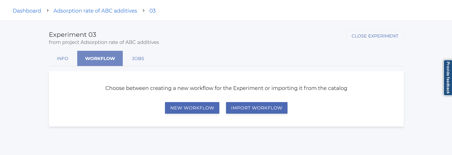 screenshot experiment create
